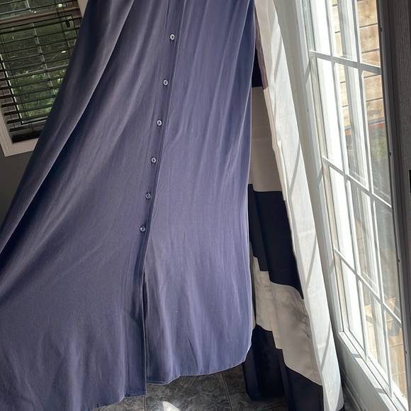 Navy button down flowy dress - Picture 3 of 5